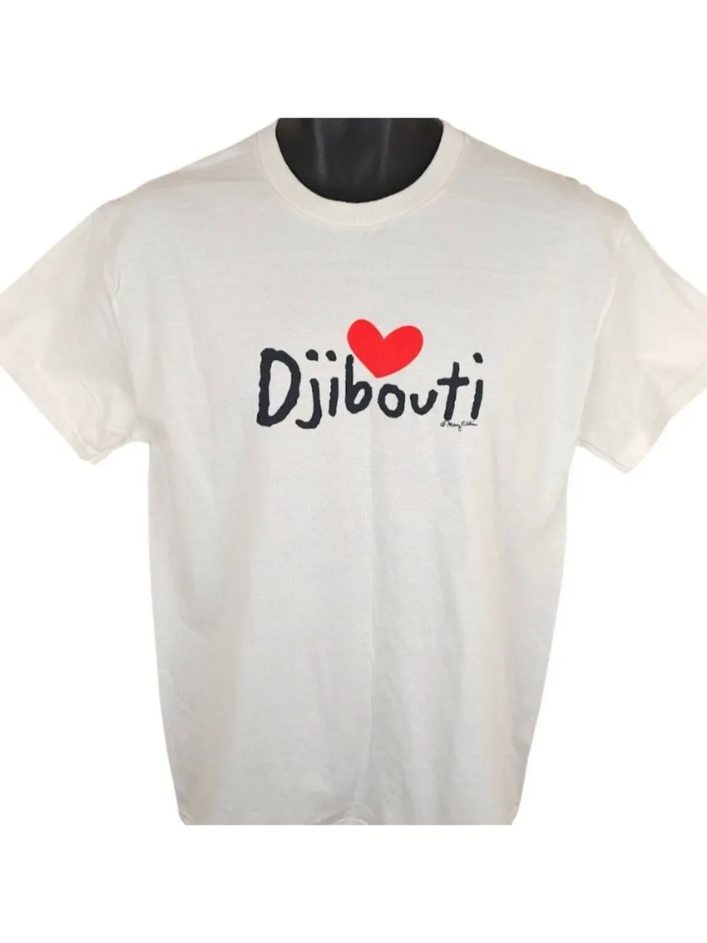 Djibouti T Shirt Mens Size Medium White Mary Ellis Souvenir Tee East Africa